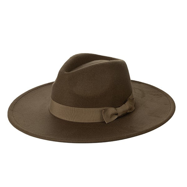 WIDE BRIM RIBBON FEDROA HAT king-general-store-5710.myshopify.com