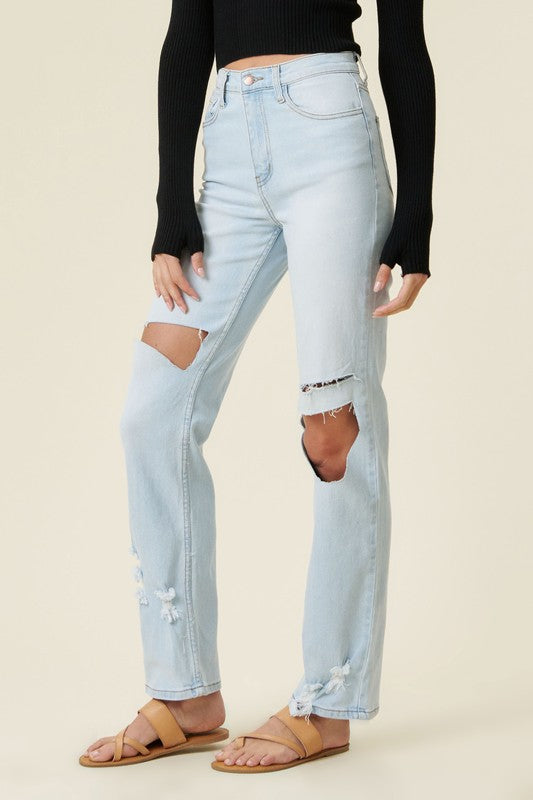 Distressed Wide Leg Jeans king-general-store-5710.myshopify.com