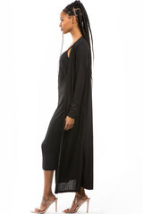 Black Button Dress with Longline Cover Up king-general-store-5710.myshopify.com