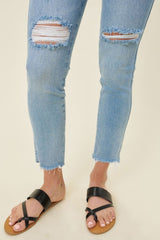 Raw Hem High Waisted Skinny Jeans king-general-store-5710.myshopify.com