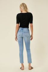 Raw Hem High Waisted Skinny Jeans king-general-store-5710.myshopify.com