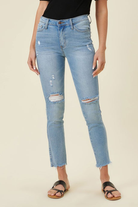 Raw Hem High Waisted Skinny Jeans king-general-store-5710.myshopify.com