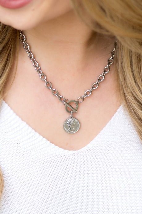 Coin Accent Chain Necklace king-general-store-5710.myshopify.com