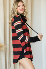 Plus Multi Colored Stripe Cowl Neck Tunic Top king-general-store-5710.myshopify.com