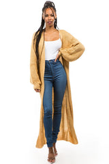 Khaki Longline Cardigan Sweater king-general-store-5710.myshopify.com