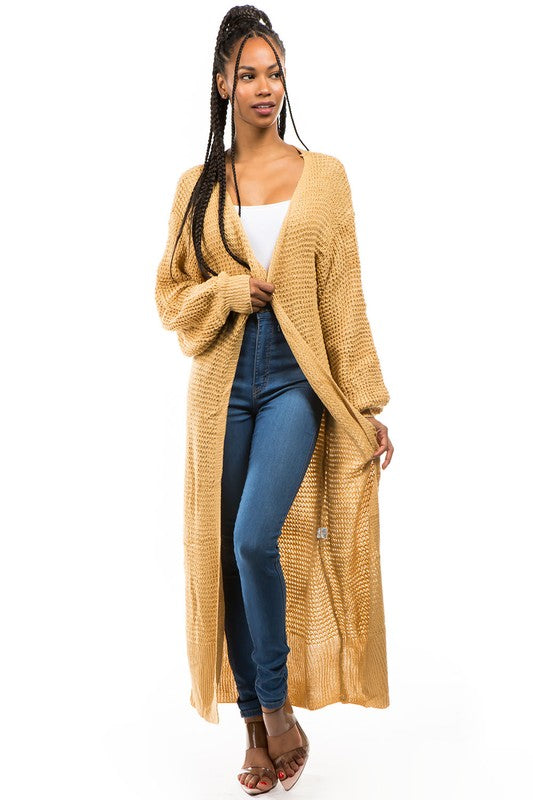 Khaki Longline Cardigan Sweater king-general-store-5710.myshopify.com