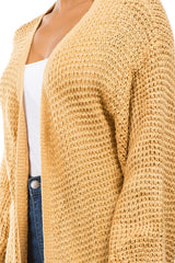 Khaki Longline Cardigan Sweater king-general-store-5710.myshopify.com