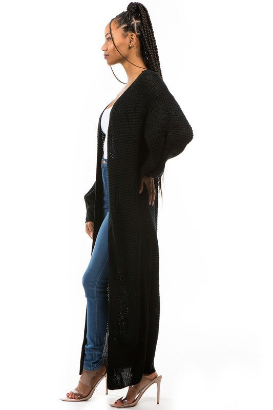 Black Oversize Longline Cardigan king-general-store-5710.myshopify.com