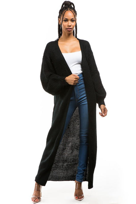 Black Oversize Longline Cardigan king-general-store-5710.myshopify.com