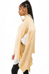 Khaki Oversize One Sleeve Cardigan king-general-store-5710.myshopify.com