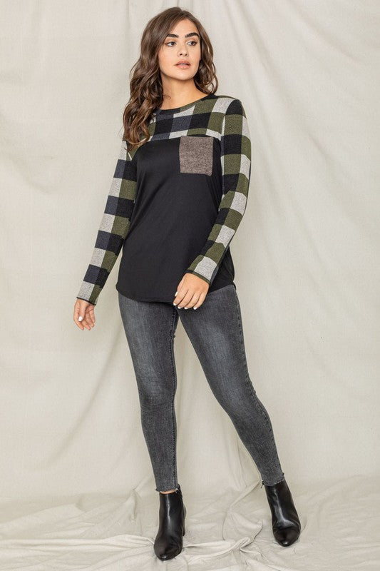 Checker Chest Pocket Tunic Top