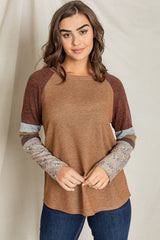 Color Block Sleeve Tunic Top