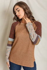 Color Block Sleeve Tunic Top