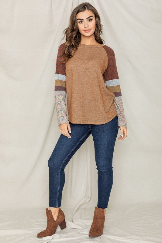 Color Block Sleeve Tunic Top