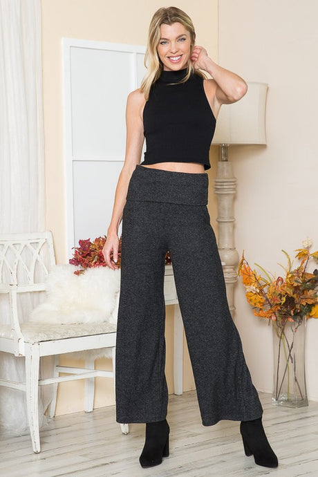 Rib Brush Wide Leg Pants with Pockets king-general-store-5710.myshopify.com