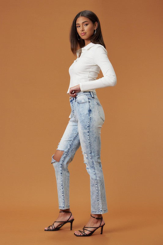 Acid High Rise Distressed Skinny Jeans king-general-store-5710.myshopify.com