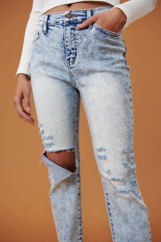 Acid High Rise Distressed Skinny Jeans king-general-store-5710.myshopify.com