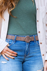 Vegan Leather O-Ring Belt