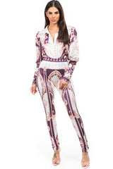 Purple Multi Print Two Piece Pant Set king-general-store-5710.myshopify.com