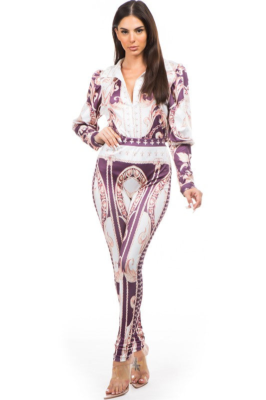 Purple Multi Print Two Piece Pant Set king-general-store-5710.myshopify.com