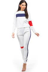 White Multi Track Pant Set king-general-store-5710.myshopify.com