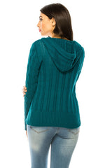 Plus Size Long Sleeve Hoodie Knit Sweater