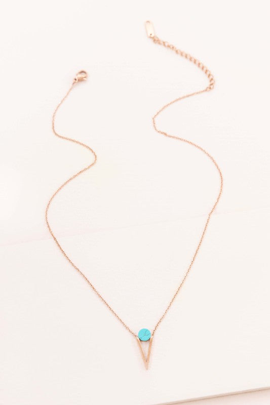 Tensly Point Stone Necklace Rose Gold king-general-store-5710.myshopify.com