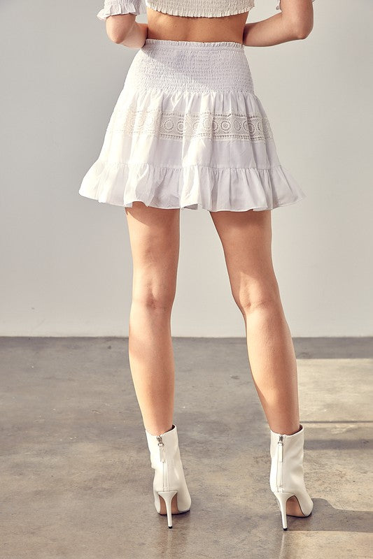 Lace Trim Detail Skirt king-general-store-5710.myshopify.com