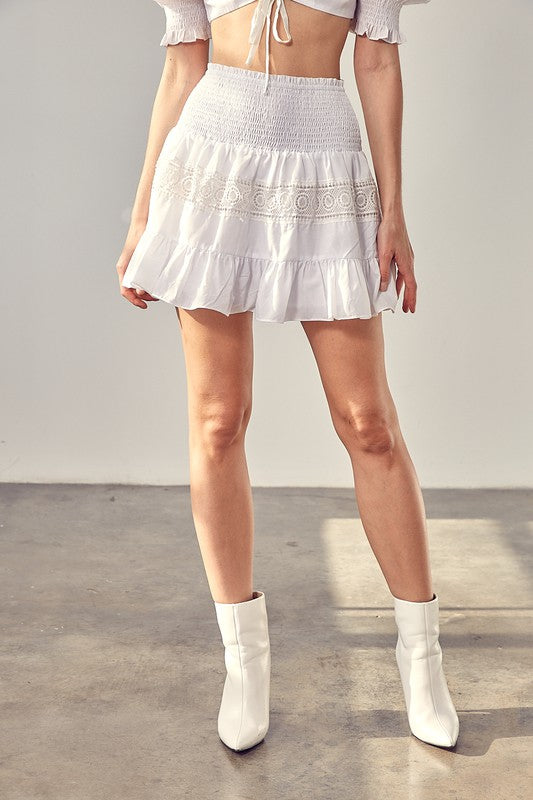 Lace Trim Detail Skirt king-general-store-5710.myshopify.com