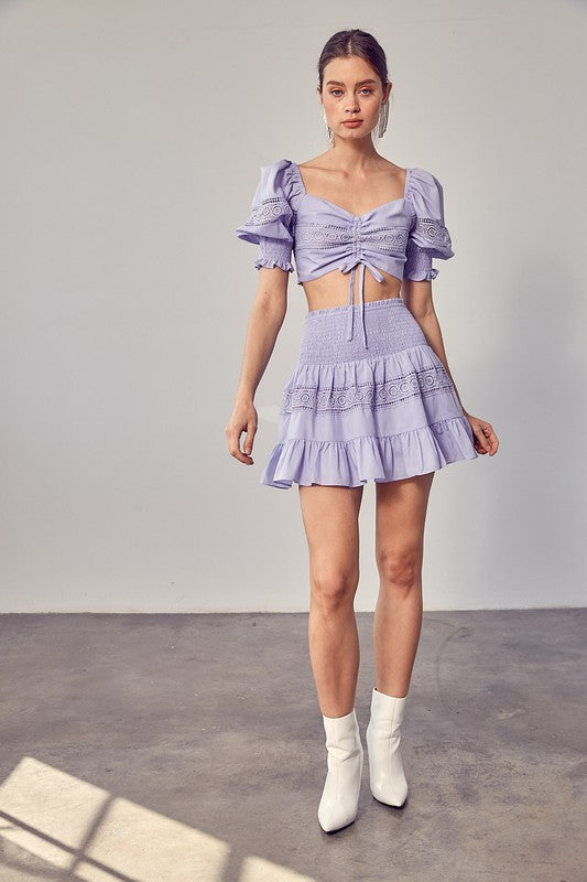 Lace Trim Detail Skirt king-general-store-5710.myshopify.com