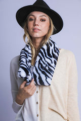 Zebra Print Faux Fur Scarf king-general-store-5710.myshopify.com