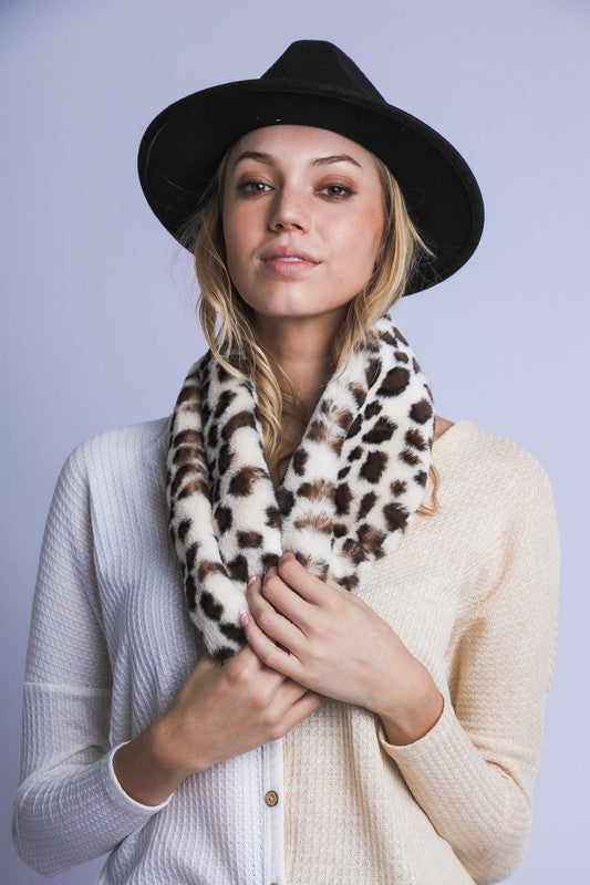 Faux Fur Leopard Print Scarf king-general-store-5710.myshopify.com