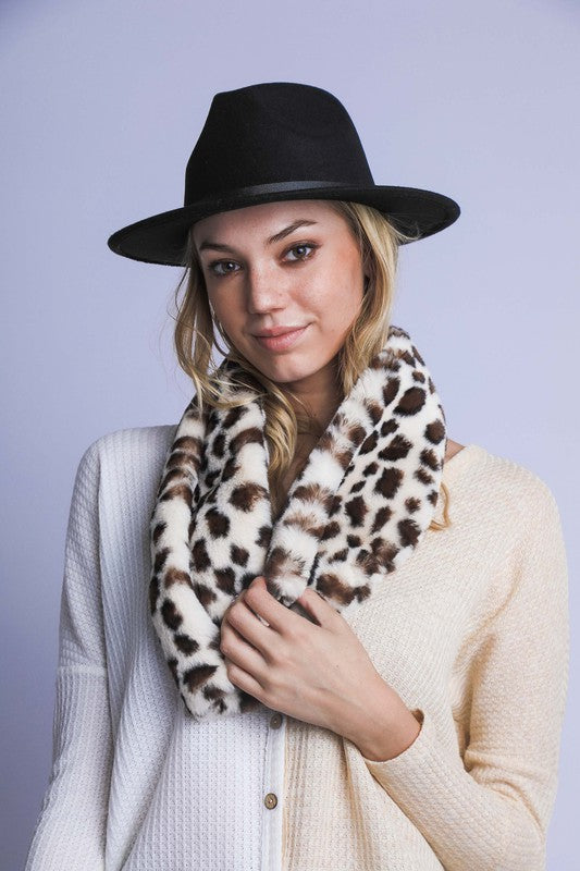 Faux Fur Leopard Print Scarf king-general-store-5710.myshopify.com