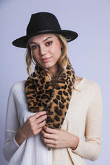 Faux Fur Leopard Print Scarf king-general-store-5710.myshopify.com