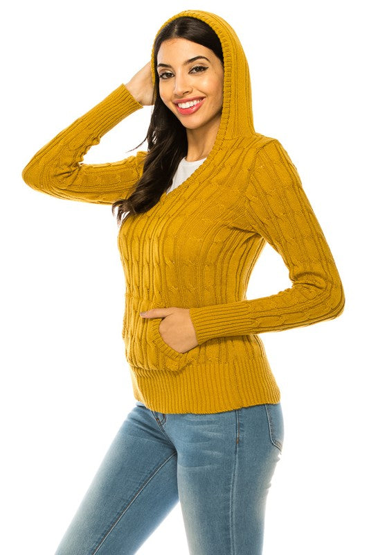 Plus Knit Hoodie Sweater king-general-store-5710.myshopify.com