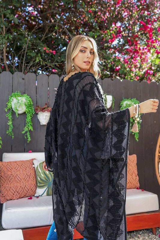 Embroidered Zig Zag Soft Kimono king-general-store-5710.myshopify.com