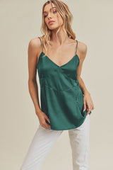 Peplum Bottom Moon Tie Tank Top