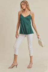 Peplum Bottom Moon Tie Tank Top