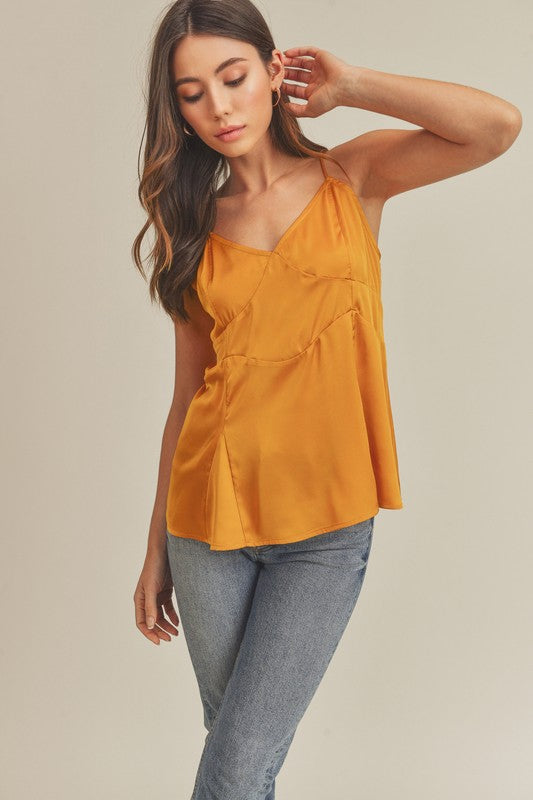 Peplum Bottom Moon Tie Tank Top