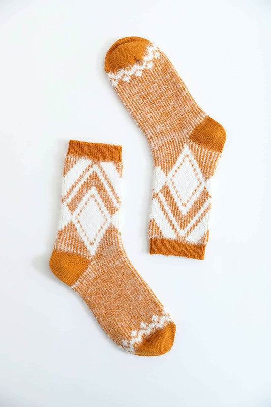 Faux Mohair Diamond Pattern Socks king-general-store-5710.myshopify.com