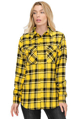 Boyfriend Fit Checker Plaid Flannel Long Sleeve Shirt king-general-store-5710.myshopify.com