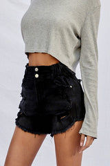 Black High Waisted Casual Shorts