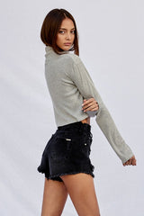 Black High Waisted Casual Shorts