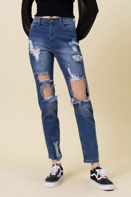 High Rise Distressed Mom Jean king-general-store-5710.myshopify.com