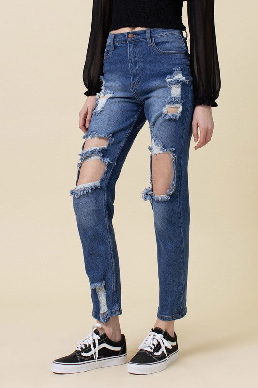 High Rise Distressed Mom Jean king-general-store-5710.myshopify.com