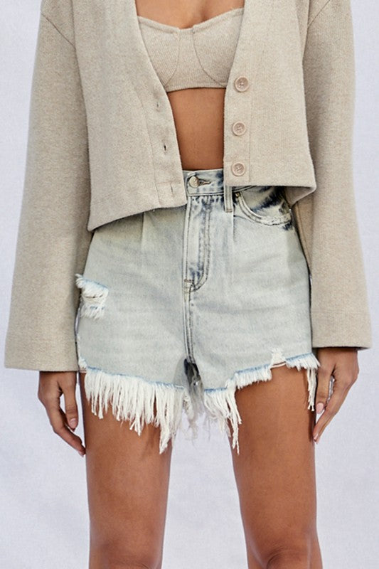 High Rise Button Up Shorts