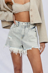 High Rise Button Up Shorts