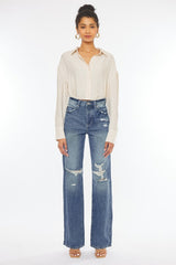 Ultra High-Rise Distressed 90s Flare Jeans king-general-store-5710.myshopify.com