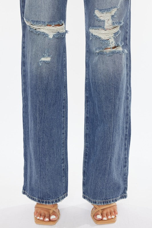 Ultra High-Rise Distressed 90s Flare Jeans king-general-store-5710.myshopify.com