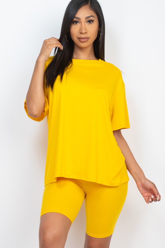 Loose Fit Oversize Top & Bike Shorts Set king-general-store-5710.myshopify.com